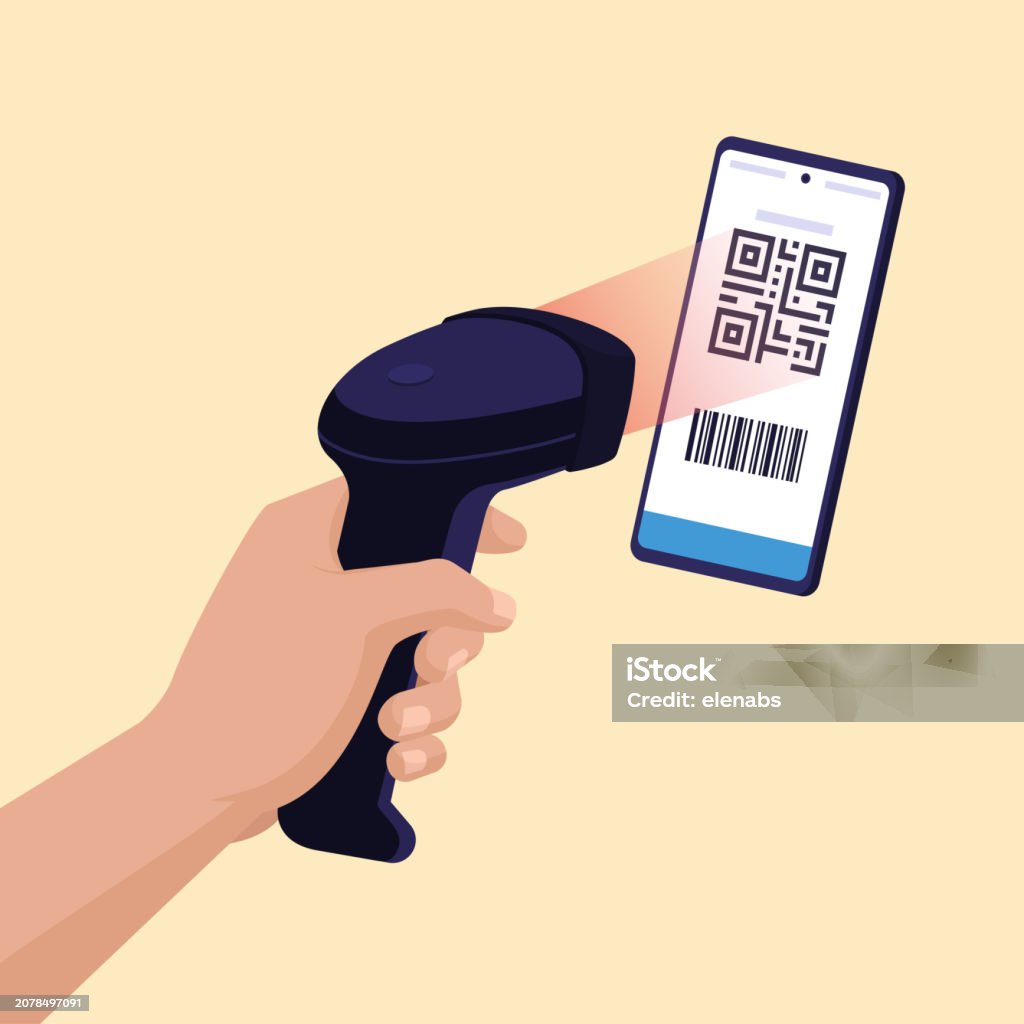 Scanner Recognizing A Qr Code Stock Illustration - Download Image Now ...