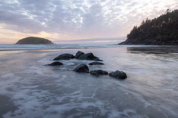 istock A rocky beach with a small island in the distance 2078498157
