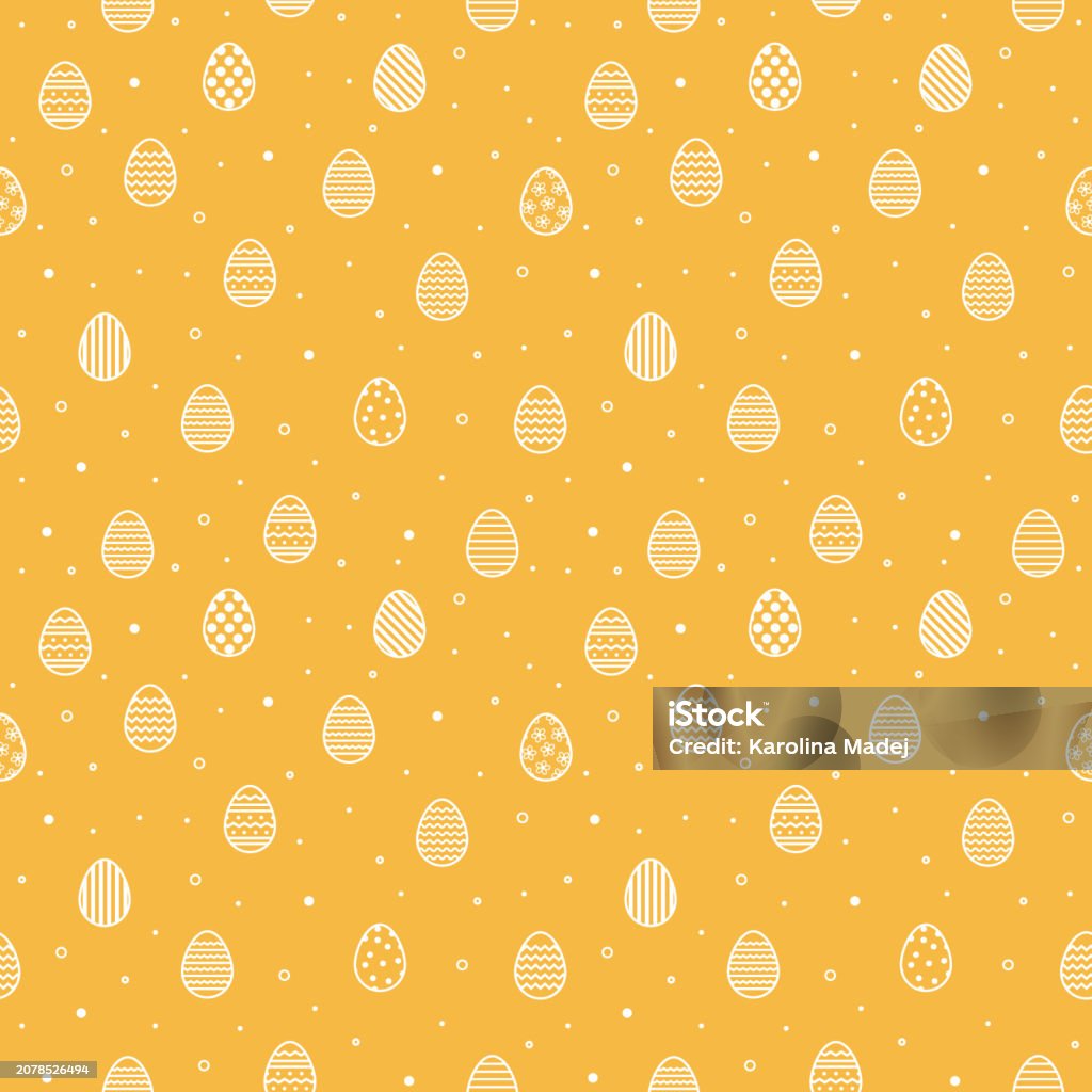 Solid Easter Texture Cute Easter Seamless Texture Background With Ornate Eggs Vector ...