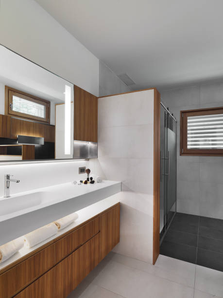istock foreground of Vanity basin in a modern bathroom 2078534244