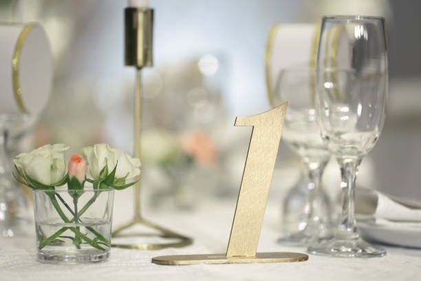 istock Guest table number. Wedding table in the restaurant. 2078538555