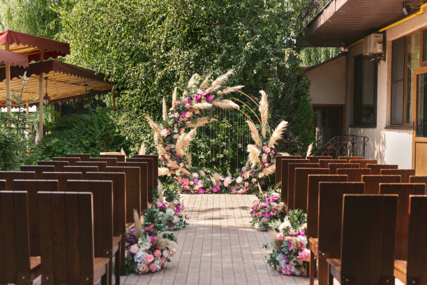 istock Natural wedding arch outside. Wedding ceremony place 2078593860