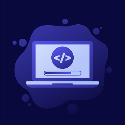 code compilation icon, vector design