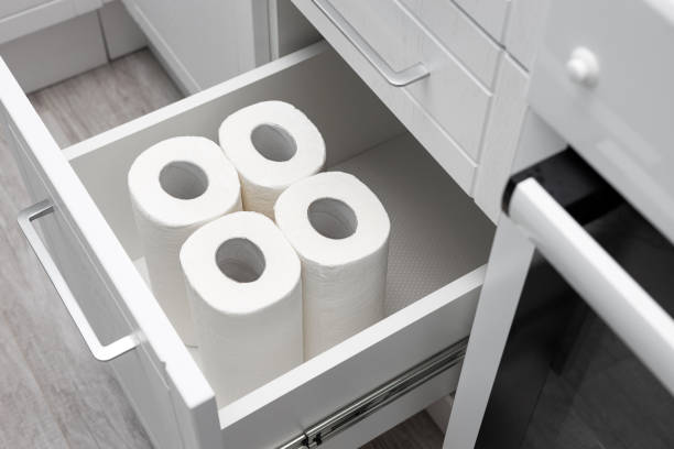 istock several rolls of paper towels in the kitchen drawer 2078610459
