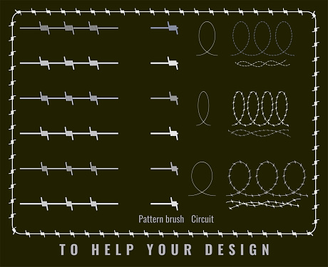 A set of barbed wire with different twisting pitches from different metals.