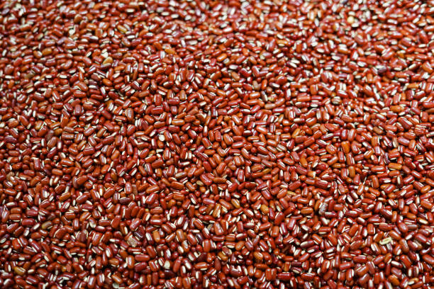 high angle view of adzuki red bean background