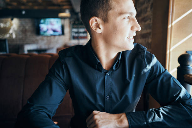 istock Business man freelancer working in a cafe laptops communication phone room manager model 2078758232