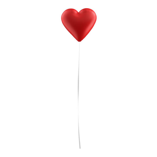 An image of a 3D Heart Balloon Illustration isolated on a white background