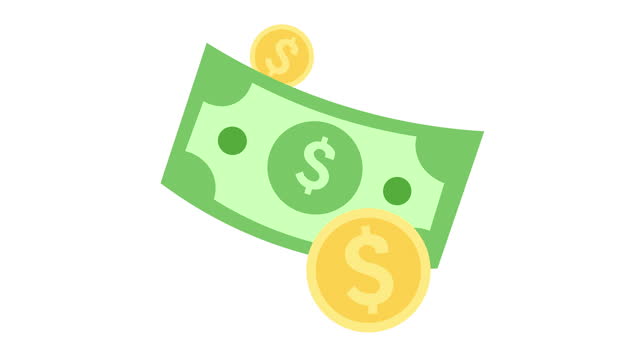 Dollar Papers and Coins Animated Icon Design.