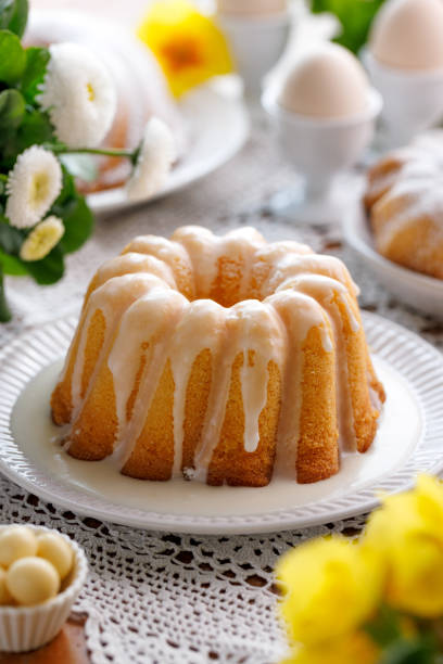 istock Bundt cake, Babka covered with icing,  close up view. 2078816259