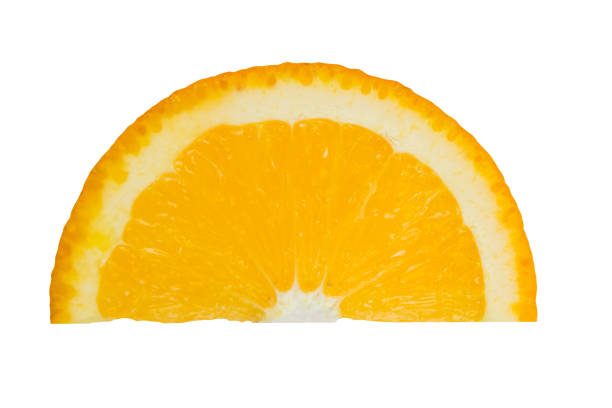 A slice of ripe orange. Isolated on a white background