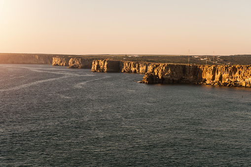 Amazing cliffs in Sagres, Algarve, Portugal.