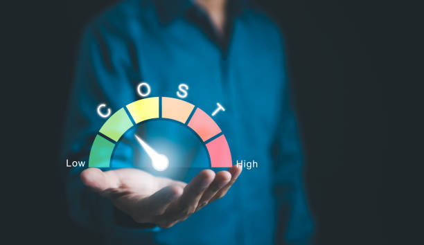 istock Cost management concept. Cost efficiency analysis, Cost reduction, Businessman analyzing cost efficiency with a virtual gauge. Effective business, Expense reduce, financial management and budgeting, 2078875542