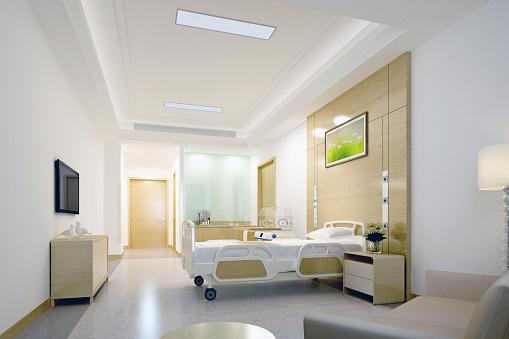 3d render of hospital clinic interior