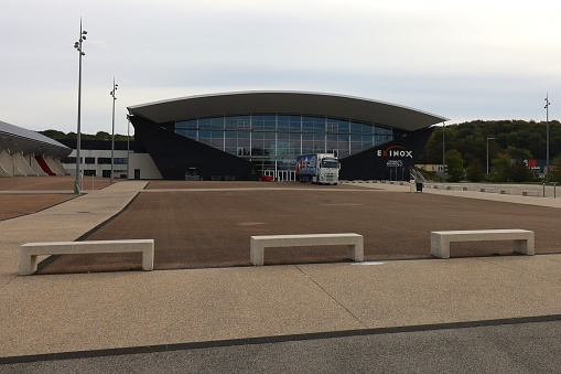 The Ainterexpo exhibition center, seen from the outside, town of Bourg en Bresse, Ain department, France