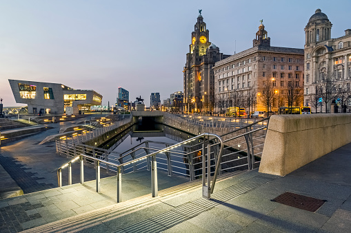 View across the Pierhead in the centre of Liverpool