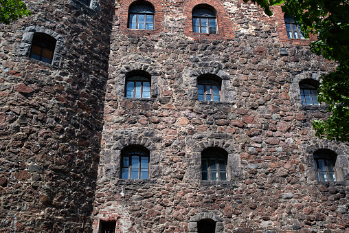 On December 29th 2023, a look from below, the Hohenschwangau Castle sitting on a hill in Hohenschwangau.