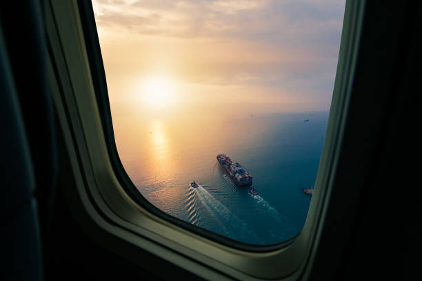 istock Aerial view of Container freight ship in transit. 2079033578
