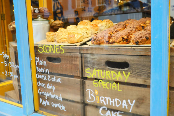 show window of scone shop