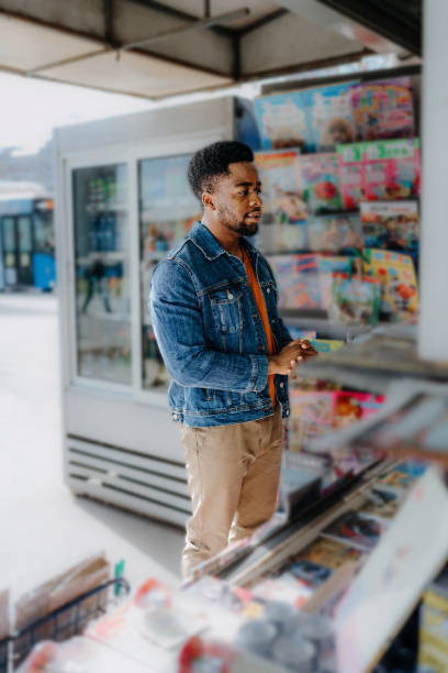 Choosing at a street kiosk