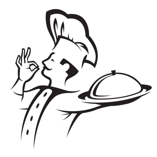 Bекторная иллюстрация black chef icon