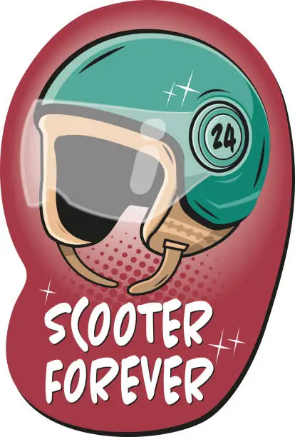 Vector illustration of SCOOTER HELMET