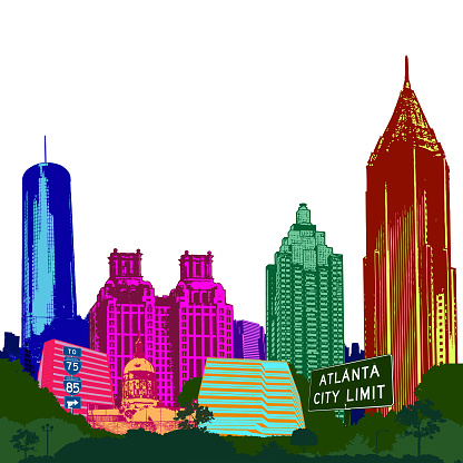 Atlanta Georgia Stylized Cityscape