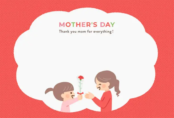 Vector illustration of mother's day message card illustration material