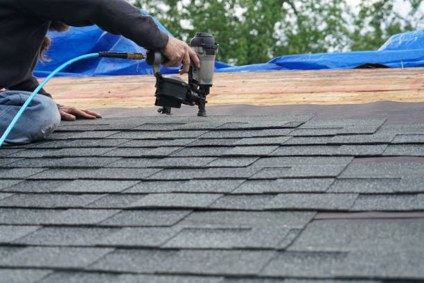 istock handyman using nail gun to install shingle to repair roof 2079173045