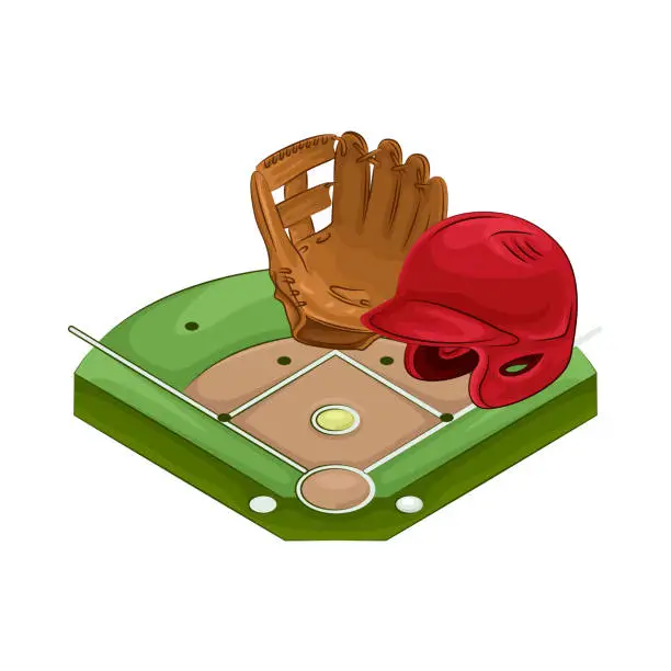 Vector illustration of Baseball field