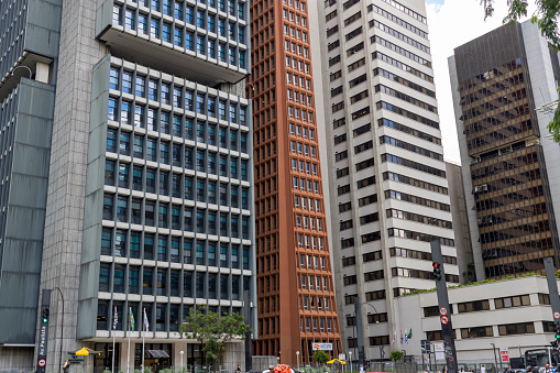 Av. Paulista in São Paulo, SP, Brazil. Main avenue of the city.