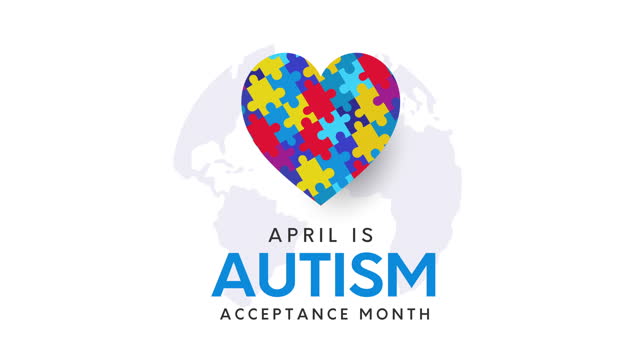 Autism Acceptance Month card, poster, April. 4k