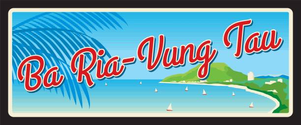 istock Ba Ria Vung Tau province, retro travel plate 2079555372