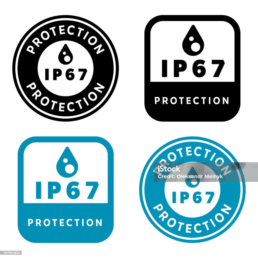 Ip X67 Ip 67 Protection Water And Dust Resistance Labels Stock Illustration ...