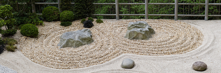 Japanese ZEN garden with stone in sand. HQ photo