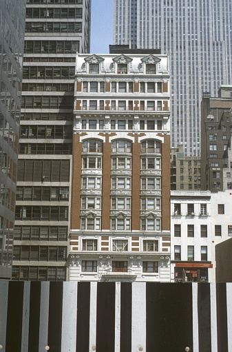 New York City, NY, USA, 1977. Building facades in the Upper East Side of Manhattan.