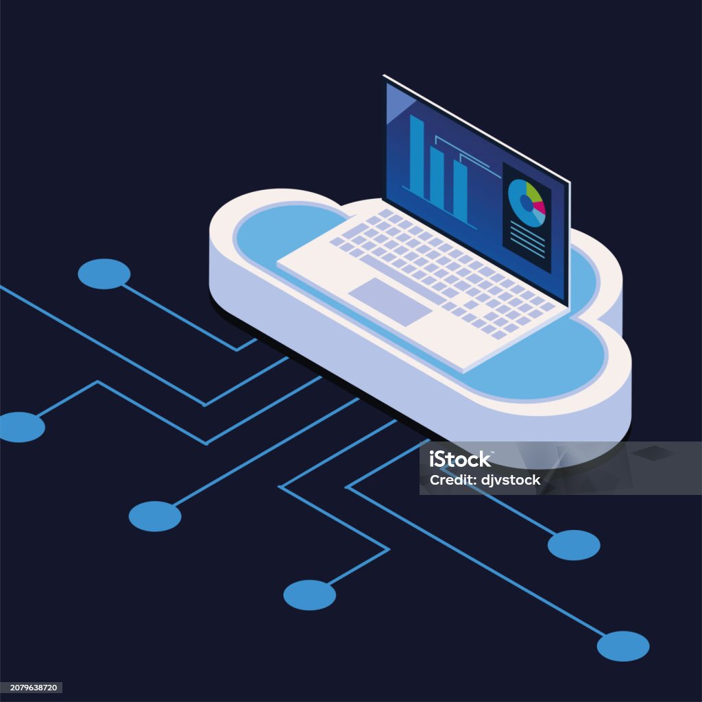 Simple Computer And Cloud Computer Storage And Cloud Stock Illustration - Download Image Now ...
