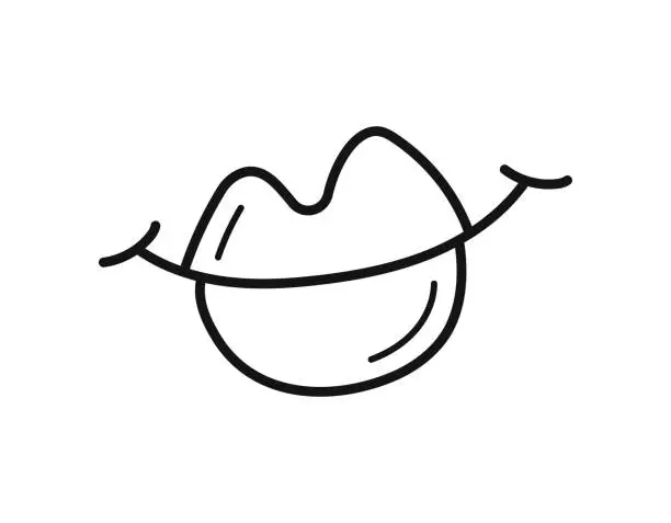 Vector illustration of mouth doodle icon