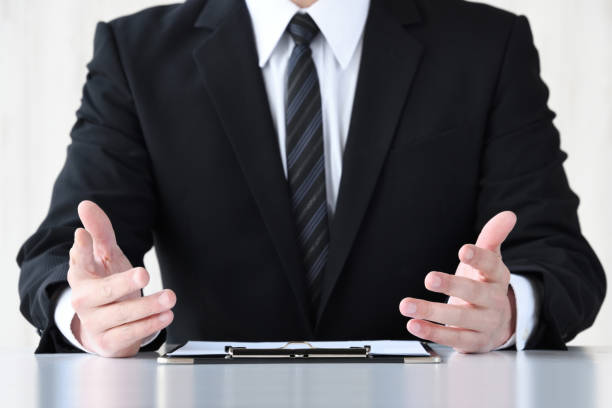 istock Business man giving speech in meeting 2079652315