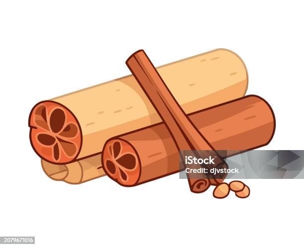 Cinnamon Stack Organic Cinnamon Stack Adds Flavor To Meal Stock Illustration ...