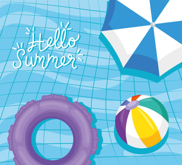 Pool Hello Sumer 50+ Aerial Floating In Pool Stock Illustrations, Royalty-Free Vector ...