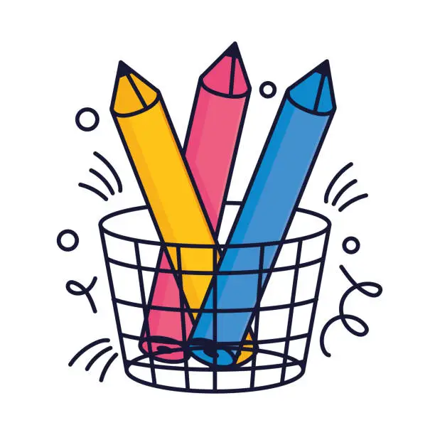 Vector illustration of creative pencils color