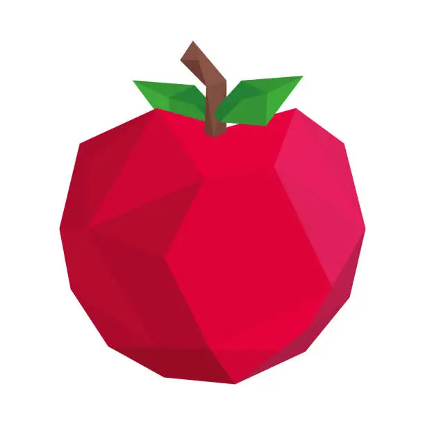 Vector illustration of apple low poly