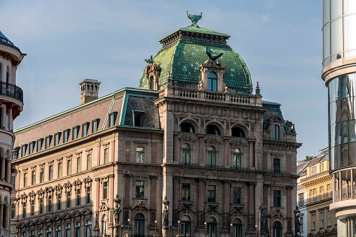 Equitable Palace is a monument of architectural eclecticism located in the center of Vienna on Stock im Eisenplatz. The building was built between 1887 and 1891.