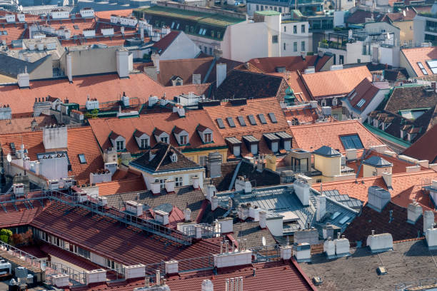 Rooftops and homes in Vienna, Austria