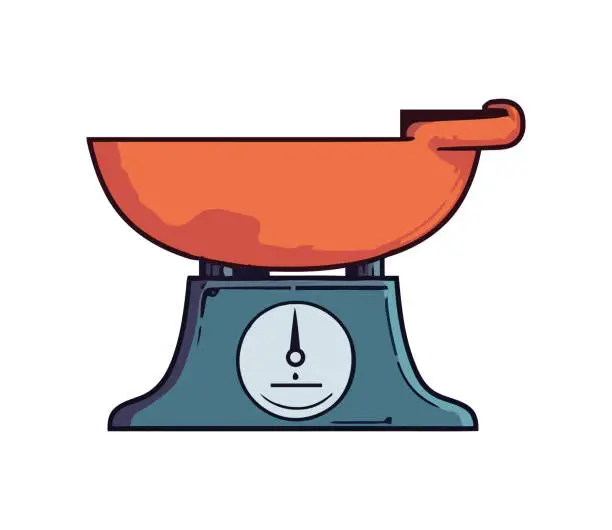 Vector illustration of Flat vector icon of antique kitchen balance