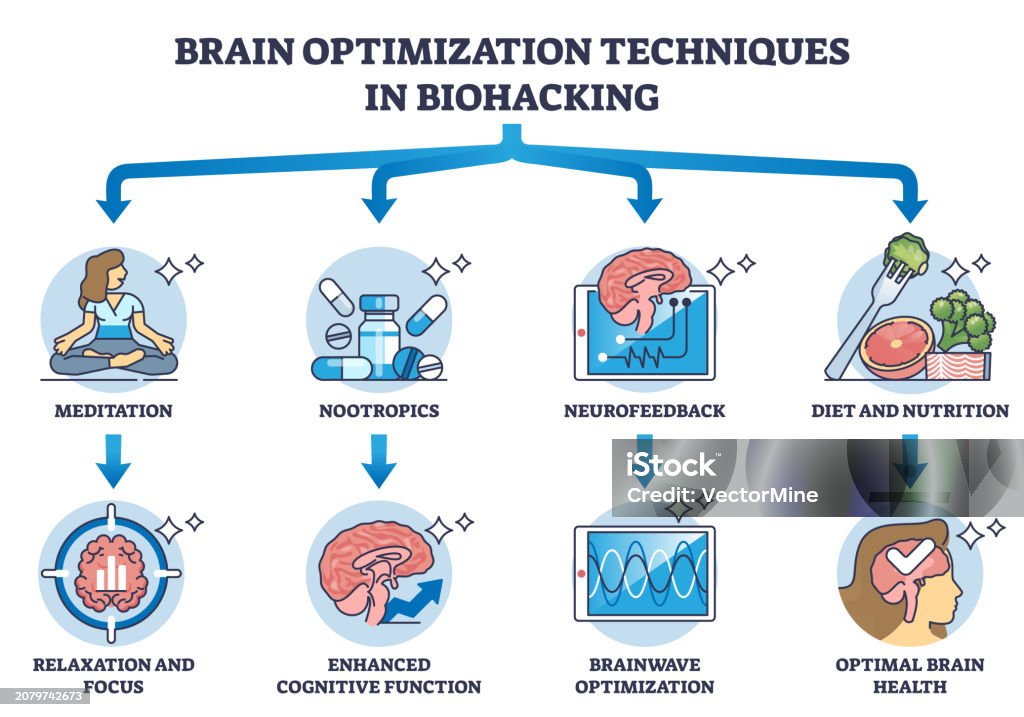 Brain Optimization Techniques And Mind Biohacking Methods Outline ...
