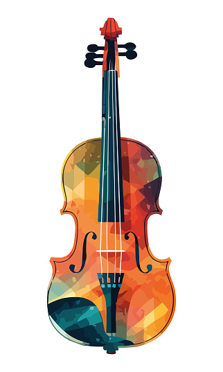 violin instrument on white background icon isolated