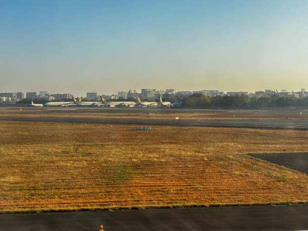 istock A large empty runway with a yellow line on the ground 2079774629