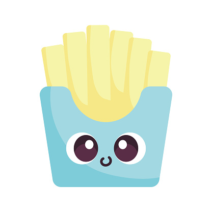 kawaii french fries isolated icon
